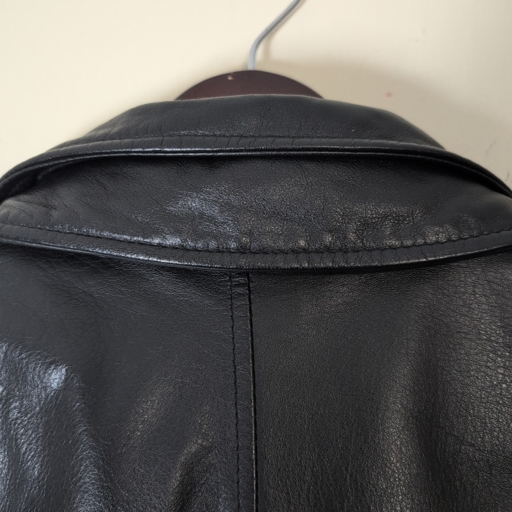 Wilsons Leather Jacket Outside Zip & Buttons Men's M Black Thinsulate Lined - Picture 11 of 16